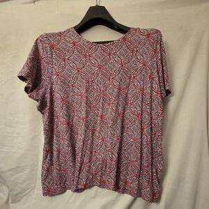 Croft & Barrow Red And Black Short Sleeve Relaxed Tee